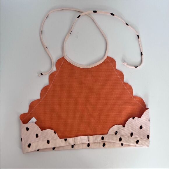 MARYSIA SWIM Mott Bikini Top in Pink, Black & Terracotta Size M - Picture 8 of 8